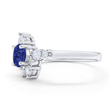 Fashion Ring Round Simulated Cubic Zirconia 925 Sterling Silver