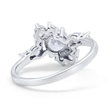 Fashion Ring Round Simulated Cubic Zirconia 925 Sterling Silver