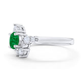Fashion Ring Round Simulated Cubic Zirconia 925 Sterling Silver