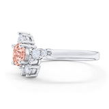 Fashion Ring Round Simulated Cubic Zirconia 925 Sterling Silver