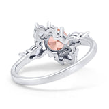 Fashion Ring Round Simulated Cubic Zirconia 925 Sterling Silver