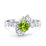 Fashion Ring Round Simulated Cubic Zirconia 925 Sterling Silver