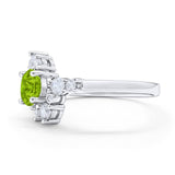 Fashion Ring Round Simulated Cubic Zirconia 925 Sterling Silver