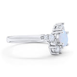 Fashion Ring Round Simulated Cubic Zirconia 925 Sterling Silver