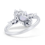Fashion Ring Round Simulated Cubic Zirconia 925 Sterling Silver