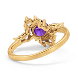 Fashion Ring Round Simulated Cubic Zirconia 925 Sterling Silver