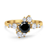 Fashion Ring Round Simulated Cubic Zirconia 925 Sterling Silver