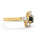 Fashion Ring Round Simulated Cubic Zirconia 925 Sterling Silver