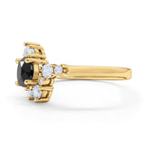 Fashion Ring Round Simulated Cubic Zirconia 925 Sterling Silver