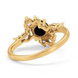 Fashion Ring Round Simulated Cubic Zirconia 925 Sterling Silver