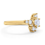 Fashion Ring Round Simulated Cubic Zirconia 925 Sterling Silver