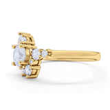 Fashion Ring Round Simulated Cubic Zirconia 925 Sterling Silver