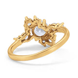 Fashion Ring Round Simulated Cubic Zirconia 925 Sterling Silver