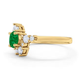 Fashion Ring Round Simulated Cubic Zirconia 925 Sterling Silver