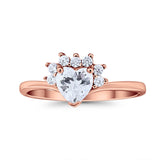 Heart Promise Ring Wedding Ring Simulated Cubic Zirconia 925 Sterling Silver