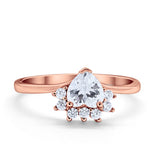 Heart Promise Ring Wedding Ring Simulated Cubic Zirconia 925 Sterling Silver