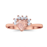 Heart Promise Ring Wedding Ring Simulated Cubic Zirconia 925 Sterling Silver