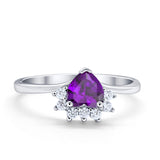 Heart Promise Ring Wedding Ring Simulated Cubic Zirconia 925 Sterling Silver