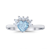 Heart Promise Ring Wedding Ring Simulated Cubic Zirconia 925 Sterling Silver