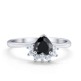 Heart Promise Ring Wedding Ring Simulated Cubic Zirconia 925 Sterling Silver