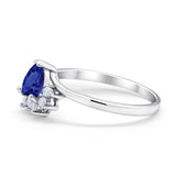 Heart Promise Ring Wedding Ring Simulated Cubic Zirconia 925 Sterling Silver