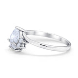 Heart Promise Ring Wedding Ring Simulated Cubic Zirconia 925 Sterling Silver