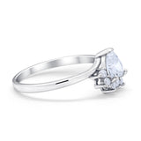 Heart Promise Ring Wedding Ring Simulated Cubic Zirconia 925 Sterling Silver