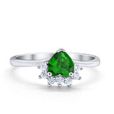 Heart Promise Ring Wedding Ring Simulated Cubic Zirconia 925 Sterling Silver