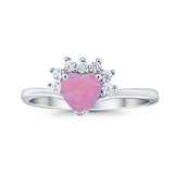 Heart Promise Ring Wedding Ring Simulated Cubic Zirconia 925 Sterling Silver