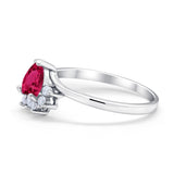 Heart Promise Ring Wedding Ring Simulated Cubic Zirconia 925 Sterling Silver