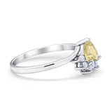 Heart Promise Ring Wedding Ring Simulated Cubic Zirconia 925 Sterling Silver