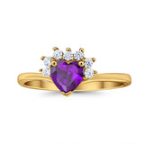Heart Promise Ring Wedding Ring Simulated Cubic Zirconia 925 Sterling Silver