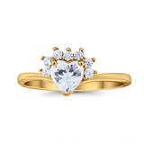 Heart Promise Ring Wedding Ring Simulated Cubic Zirconia 925 Sterling Silver