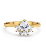 Heart Promise Ring Wedding Ring Simulated Cubic Zirconia 925 Sterling Silver