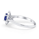 Floral Vintage Style Wedding Ring Simulated Cubic Zirconia 925 Sterling Silver