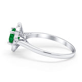 Floral Vintage Style Wedding Ring Simulated Cubic Zirconia 925 Sterling Silver
