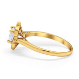 Floral Vintage Style Wedding Ring Simulated Cubic Zirconia 925 Sterling Silver