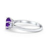 Three Stone Wedding Ring Round Simulated Cubic Zirconia 925 Sterling Silver