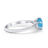 Three Stone Wedding Ring Round Simulated Cubic Zirconia 925 Sterling Silver
