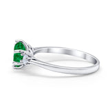 Three Stone Wedding Ring Round Simulated Cubic Zirconia 925 Sterling Silver