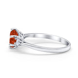 Three Stone Wedding Ring Round Simulated Cubic Zirconia 925 Sterling Silver
