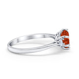 Three Stone Wedding Ring Round Simulated Cubic Zirconia 925 Sterling Silver