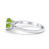 Three Stone Wedding Ring Round Simulated Cubic Zirconia 925 Sterling Silver