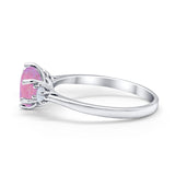 Three Stone Wedding Ring Round Simulated Cubic Zirconia 925 Sterling Silver