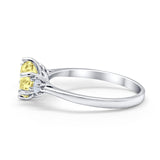 Three Stone Wedding Ring Round Simulated Cubic Zirconia 925 Sterling Silver