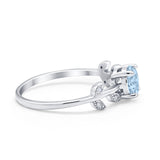 Art Deco Wedding Ring Dainty Round Simulated Cubic Zirconia 925 Sterling Silver