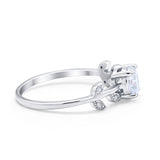 Art Deco Wedding Ring Dainty Round Simulated Cubic Zirconia 925 Sterling Silver