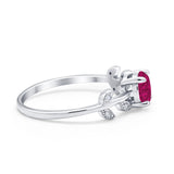Art Deco Wedding Ring Dainty Round Simulated Cubic Zirconia 925 Sterling Silver