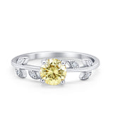 Art Deco Wedding Ring Dainty Round Simulated Cubic Zirconia 925 Sterling Silver