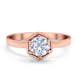 Solitaire Claw Prong Wedding Ring Simulated Cubic Zirconia 925 Sterling Silver